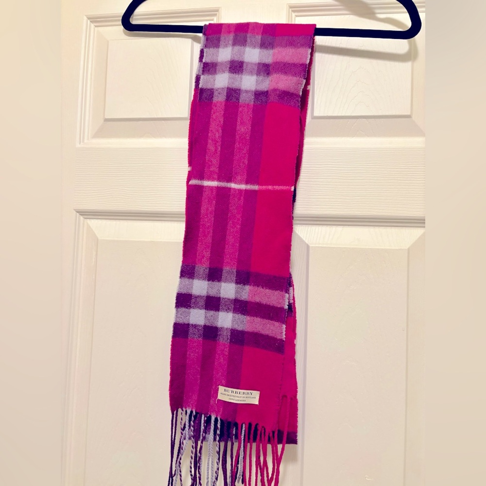 Burberry Narrow Check Cashmere Scarf